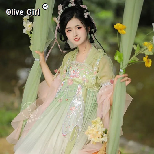 Traditional Hanfu Dress | Pink Purple Green | Ancient Chinese Carnival Cosplay Summer