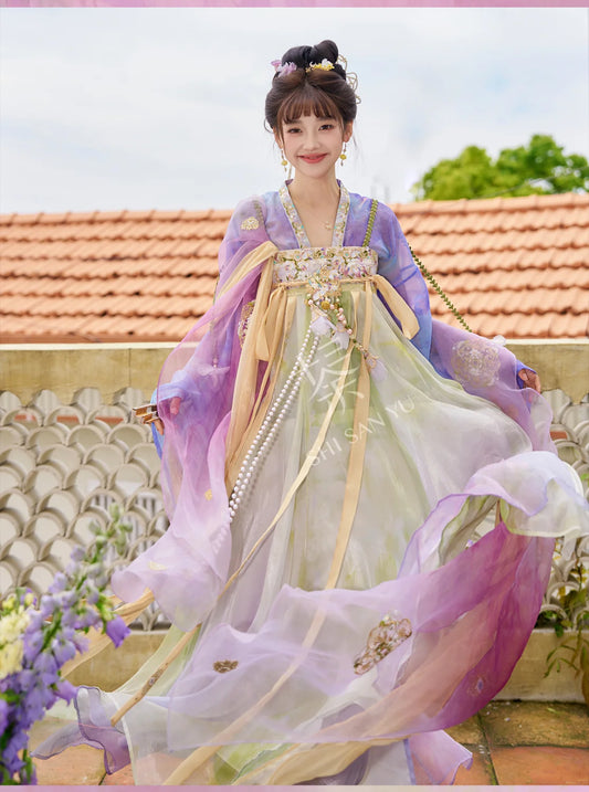 Green Hanfu Dress | Chest-Length Tang Embroidery | Forest Fairy Cosplay Set