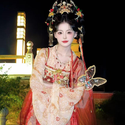 Embroidered Hanfu 3-Piece Set | Tang Dynasty Fairy Cosplay | Chest-Length Skirt