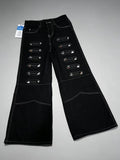 Olivegirl 2026 Women's Jeans Trousers Women Straight Trousers Gothic Y2K American Patchwork Rivet Design Black Loose Streetwear