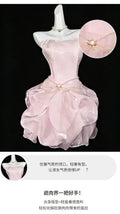 Olivegirl Strapless Evening Dress Female Heiress Socialite Birthday Party Princess Dress Graduation Ceremony Short Fluffy