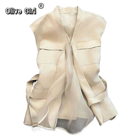 Olivegirl Ladies' Versatile Top for Spring and Summer Vest High-end Light Luxury Super Beautiful Hot Sell All-match Tops