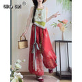 olivegirl Hanfu Set Jacquard Vest Strappy Lantern Pants Daily Commute Han Element Ensemble Women's Summer 2026