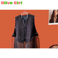 Silk Brocade Patchwork Organza Vest Retro Tassel Buckle Design Sense Top for Women's Vest High-end Elegant Girl's Clothing 2026