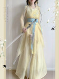Olivegirl Hanfu Dress Embroidered Flower Chiffon Elegant Fairy Costume Original Long Style Daily Ancient Set Summer Cosplay