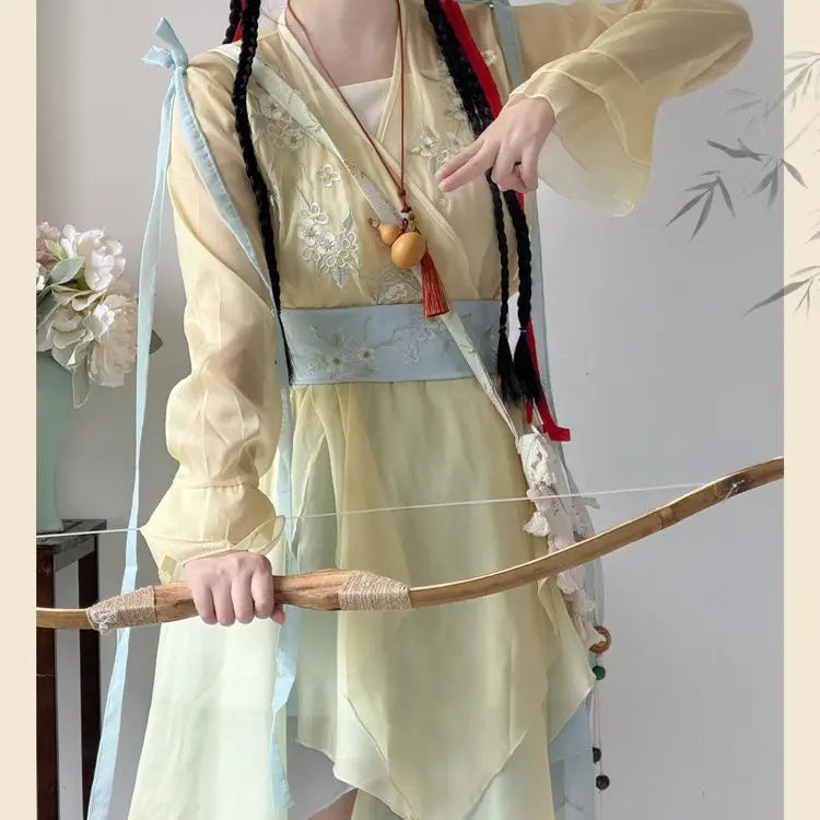 Xianxia Fairy Hanfu Dress | Sweet Ancient Chinese Cosplay Set | Summer Traditional