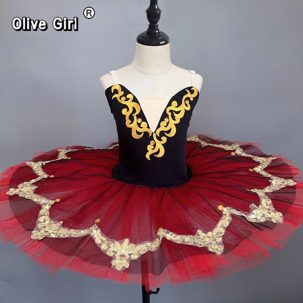 Olivegirl Girls Tutu Dance Costume Stage Outfit for Children Ballet Recital Clothing Ballet Skirt Kids Ballet Performance Dress