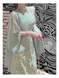 Women's Set Chinese Dress Cheongsam Chi-pao 2026 Summer Chinese Improved Qipao Slim Waist Hanging Neck Dress Sunscreen Cardigan