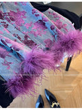 Elegant Vest Women's Clothes 2026 Autumn Feather Splicing Top Traditional Chinese Clothing Coats Jackets