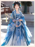 Tang Dynasty Hezi Hanfu Dress | Embroidered Chest-Length Pleated Skirt | Immortal Cosplay