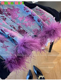 Elegant Vest Women's Clothes 2026 Autumn Feather Splicing Top Traditional Chinese Clothing Coats Jackets