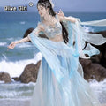 Mermaid Princess Hanfu | Exotic Embroidery Dance Goddess Cosplay | Summer Fantasy Set