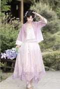 Song Dynasty Hanfu Set | Embroidered Flower Shirt & Irregular Short Skirt | Summer 2026