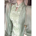 Women's Set Chinese Dress Cheongsam Chi-pao 2026 Summer Chinese Improved Qipao Slim Waist Hanging Neck Dress Sunscreen Cardigan