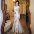 Olivegirl Pink Elegant Dress Qipao 2026 Chinese Summer Slimming Improved Cheongsam Versatile Dress Daily Women's Clothes