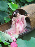 Pink Fairy Tale Hanfu Dress | High-End Floral Embroidery | Flowing Waist-Length Cosplay