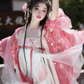 Flower Goddess Hanfu Dress | Butterfly Sleeve Heavy Embroidery | Tang Dynasty Cosplay Set