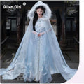 Olivegirl High End Flower Embroidery Blue Fairy Women's Clothing Hanfu Dress Fairy Style Set Spring and Autumn 2026 Cosplay