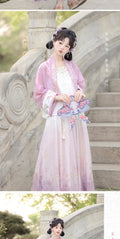 Song Dynasty Hanfu Set | Embroidered Flower Shirt & Irregular Short Skirt | Summer 2026