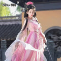 Pink Fairy Tale Hanfu Dress | High-End Floral Embroidery | Flowing Waist-Length Cosplay