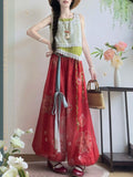 olivegirl Hanfu Set Jacquard Vest Strappy Lantern Pants Daily Commute Han Element Ensemble Women's Summer 2026