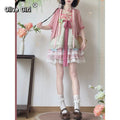 Olivegirl Hanfu Dress Embroidered Strap Skirt Short Sleeve Puff Skirt Lace Flower Chinese Sweet Women's Clothing Cosplay