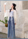 Olivegirl Hanfu Dress 2026 Elegant and Sweet Embroidered Hoodie Strap Set Summer Chinese Style Set Women's Clothing