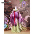Olivegirl Hanfu Dress Set High End Cosplay Big Sleeve Original Fairy Hanfu Purple Green Embroidered Flower Slimming Set