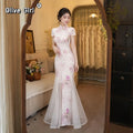 Olivegirl Pink Elegant Dress Qipao 2026 Chinese Summer Slimming Improved Cheongsam Versatile Dress Daily Women's Clothes