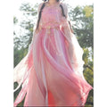 Pink Fairy Tale Hanfu Dress | High-End Floral Embroidery | Flowing Waist-Length Cosplay