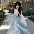 Olivegirl 2026 Summer Dress Elegant Strapless Sleeveless Girl's Butterfly Embellished Dress Waist Cinch Flared Dresses Layers