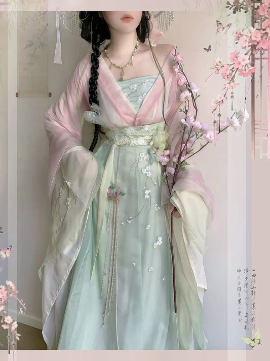 Original High-End Hanfu Dress | Heavy Floral Embroidery | Ancient Chinese Traditional Cosplay