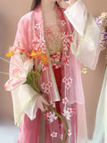 Olivegirl Hanfu Dress Traditional Chinese Clothing Women's Clothing Spring Print Gradient Embroidery Fairy Cosplay