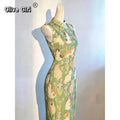 Olivegirl Elegant Dress Cheongsam Qipao Chinese Style Young Cat Playful Cute Sleeveless Slim Dress 2026 Women's Clothing