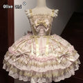 Olivegirl Japanese Kawaii Lolita Jsk Dress Women Sweet Y2k Bow Lace Ruffles Princess Dress Ballet Girls CuteParty Mini Dresses