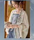 Olivegirl Hanfu Dress 2026 Elegant and Sweet Embroidered Hoodie Strap Set Summer Chinese Style Set Women's Clothing