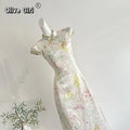 Olivegirl 2026 Chinese Dress Satin Floral Qipao Women's Spring and Summer New Style Slim Fit Temperament Super Fairy Dress
