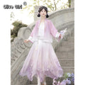 Song Dynasty Hanfu Set | Embroidered Flower Shirt & Irregular Short Skirt | Summer 2026