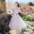 Olivegirl Women's Strapless Dress 3D Lace Flower Top High End Elegant Sweet Dress Party Banquet Beach Travel Live Lady's Clothes