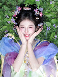 Purple Hanfu Dress | Tang Dynasty Goddess Embroidery | Ancient Fairy Cosplay Set