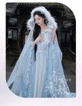 Olivegirl High End Flower Embroidery Blue Fairy Women's Clothing Hanfu Dress Fairy Style Set Spring and Autumn 2026 Cosplay