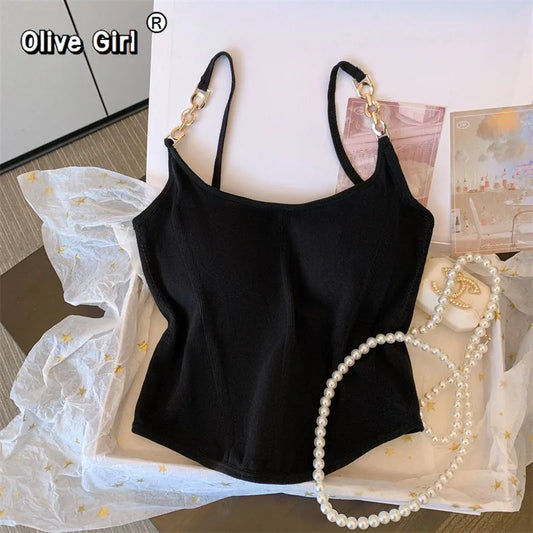 Olivegirl Women's Camisoles Tanks Short Backless Camisole Top with Chest Cushion for Women's Tee Clothing Party