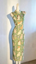Olivegirl Elegant Dress Cheongsam Qipao Chinese Style Young Cat Playful Cute Sleeveless Slim Dress 2026 Women's Clothing