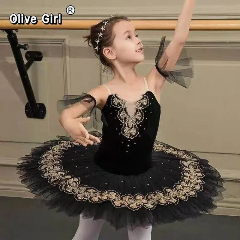 Olivegirl Children Stage Ballet Performance Tutu Dress Girls Dance Wear Outfit Fashion Ballet Dresses Princess Vestido Kids