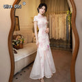 Olivegirl Pink Elegant Dress Qipao 2026 Chinese Summer Slimming Improved Cheongsam Versatile Dress Daily Women's Clothes