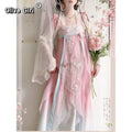 Tang Dynasty Hanfu Dress | Embroidered Fairy Set with Matching Cardigan | Spring Summer