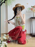 olivegirl Hanfu Set Jacquard Vest Strappy Lantern Pants Daily Commute Han Element Ensemble Women's Summer 2026