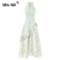 Olivegirl High End Dress Qipao Cheongsam Chinese Style Hanging Neck Dress Two-piece Set 2026 Summer Fairy Long Dresses