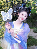 Purple Hanfu Dress | Tang Dynasty Goddess Embroidery | Ancient Fairy Cosplay Set