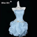 Olivegirl Strapless Evening Dress Female Heiress Socialite Birthday Party Princess Dress Graduation Ceremony Short Fluffy